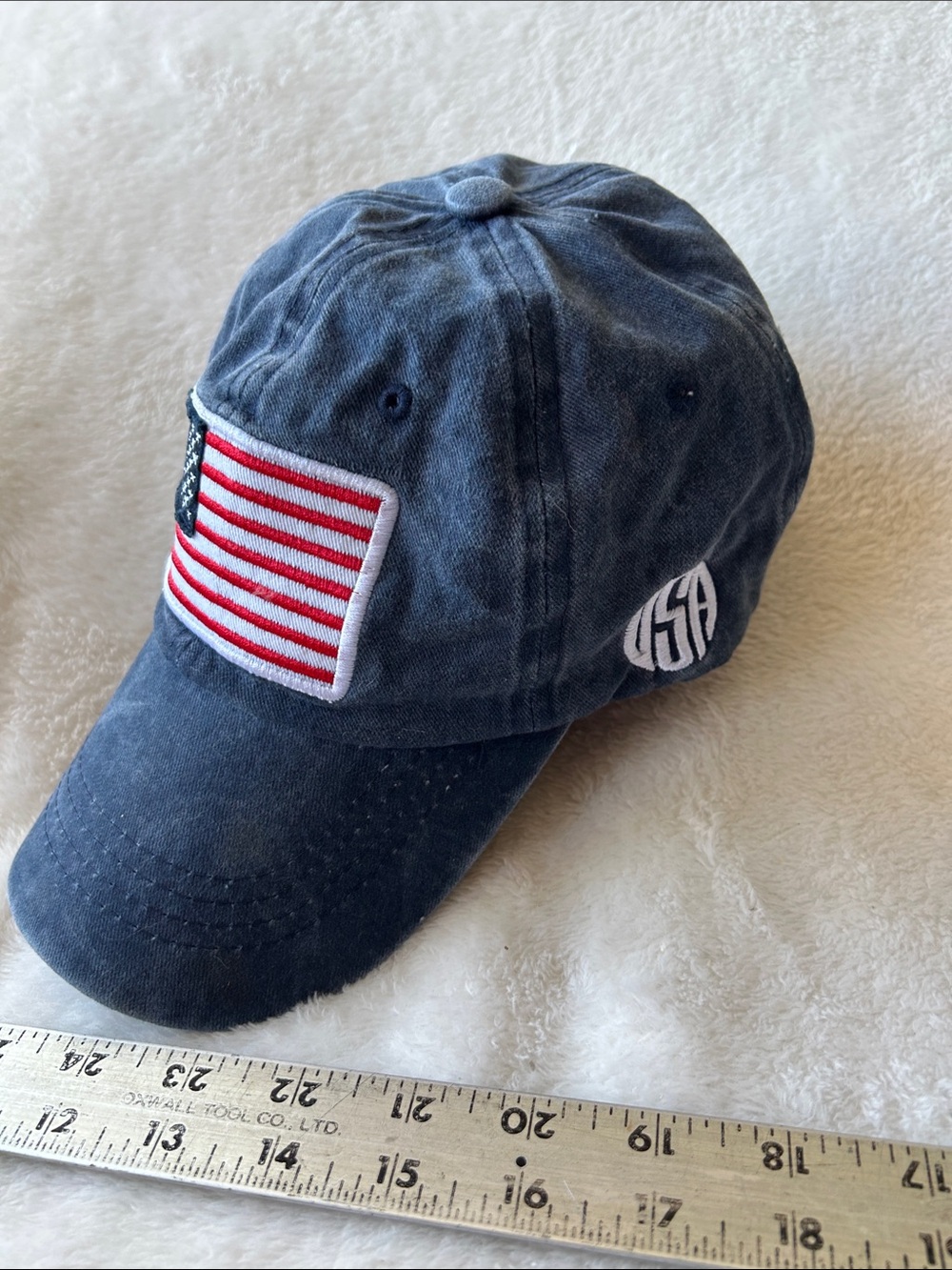 Vintage embroidered USA Patch tattered Navy Baseball Cap